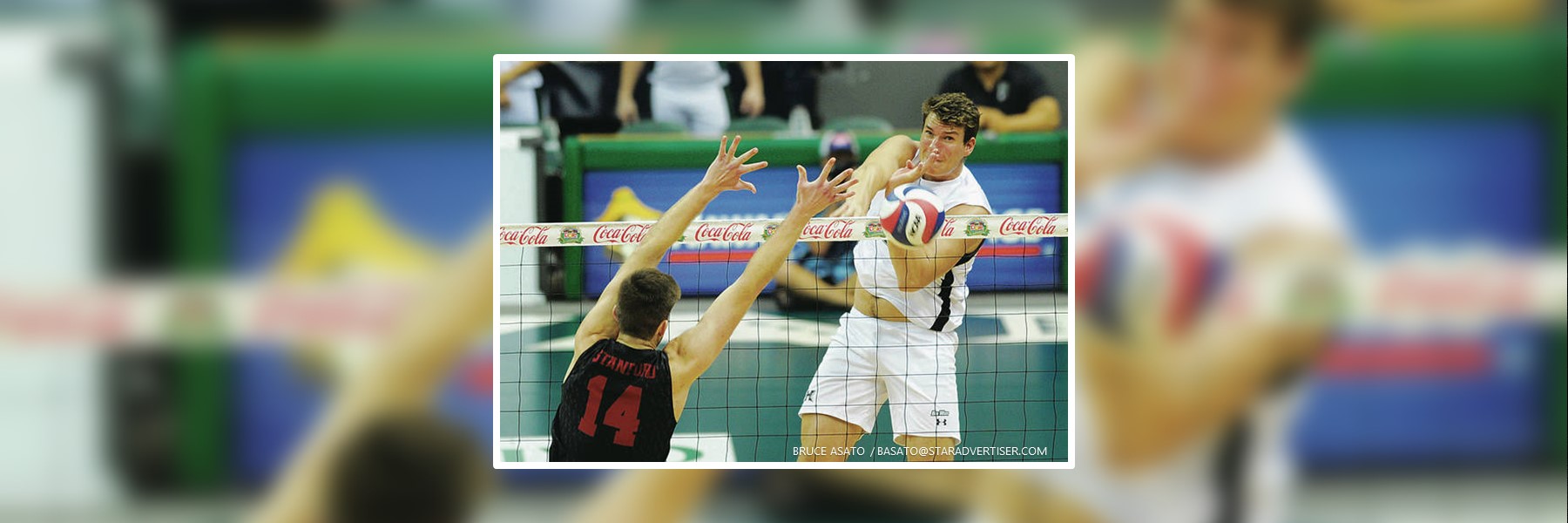 Action Shot Of Patrick Gasman Spiking Volleyball.