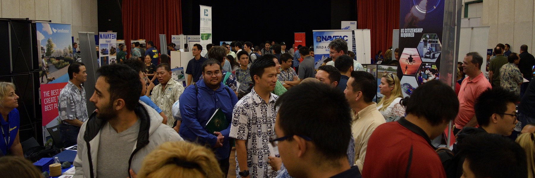 Students And Recruiters Interacting At Career Fair In Campus Center Ballroom.