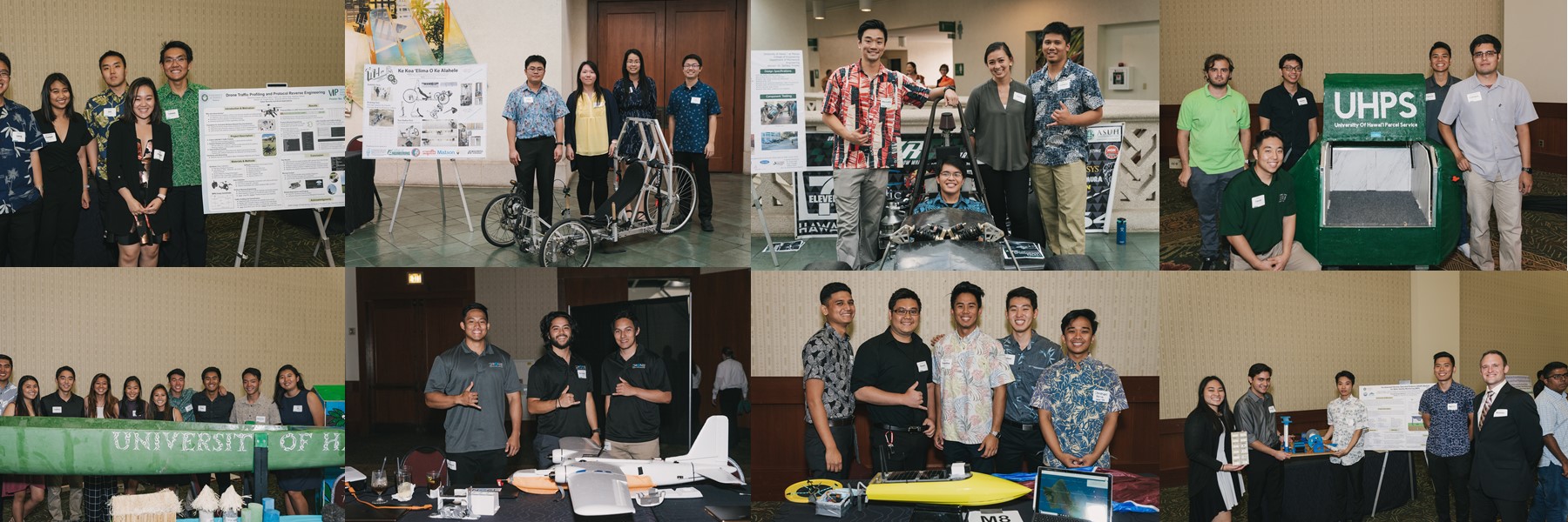 Photos Of Students Posing With Their Research Projects.