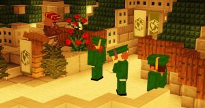 Screenshot of Minecraft graduation ceremony.