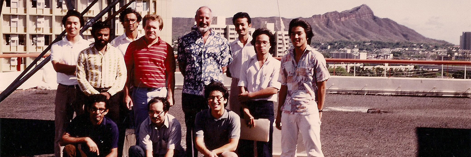 Group Photo Of Students And Professor On The Roof Of Holmes Hall